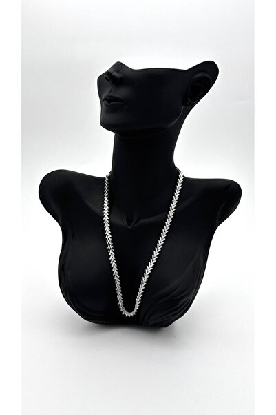 ELİOSA قلادة من الفولاذ المقاوم للصدأ بتفاصيل مثلثة من الفضة والزركون وقابلة ...