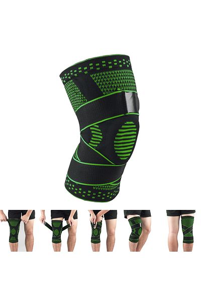 zenifique Knee Protection, With Metal Springs And Silicone Pad, Zenifique, Green, Size L
