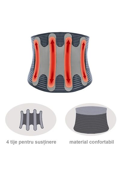 zenifique Zenifique Lumbar Support Belt, 4 Metal Rods, Blue, Size Xxl