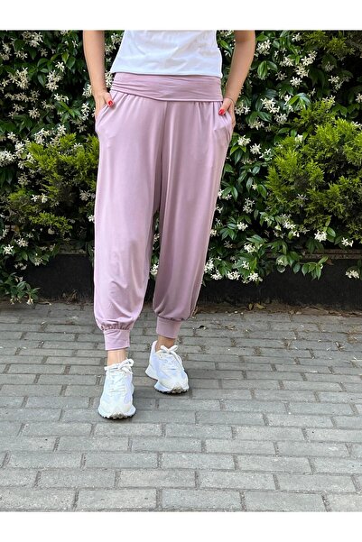 Dresslabtr Ροζ άνετο γυναικείο φούτερ με ελαστικό κάτω μέρος στον αστράγαλο