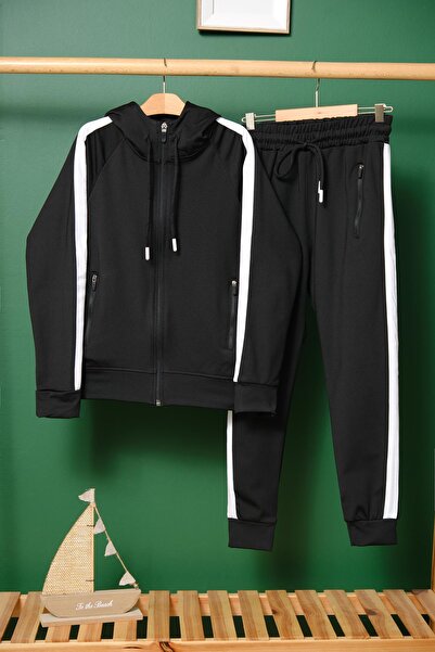 Zaziko Kids Унисекс детски анцуг с качулка и райета 1903