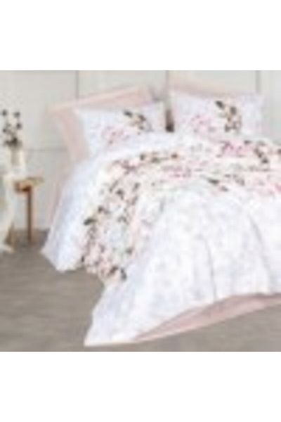 Cotton Box Double bed linen 100% cotton ranforce with leaves, Cotton Box, Brice Beige