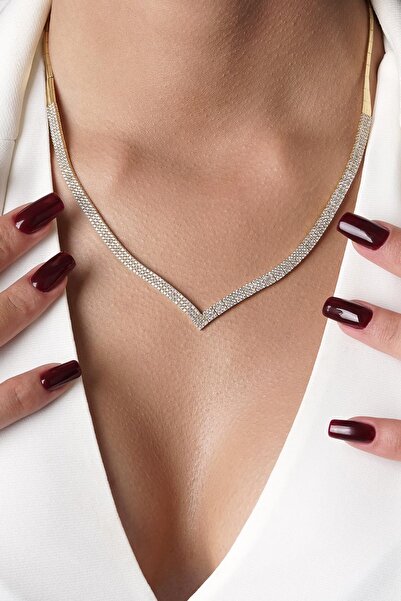 Fiyonk Kuyumculuk 14 Ayar Altın 3 Sıralı Su Yolu Kolye