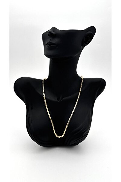 ELİOSA سلسلة ذهبية مطروقة غير قابلة للتشويه (60 سم) قلادة فولاذية