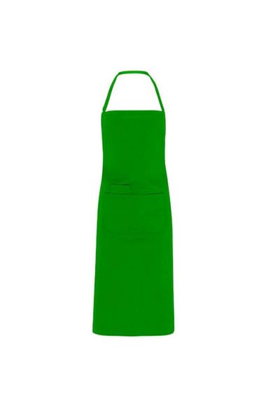 OEM Șorț lung verde cu curea de gât și buzunare