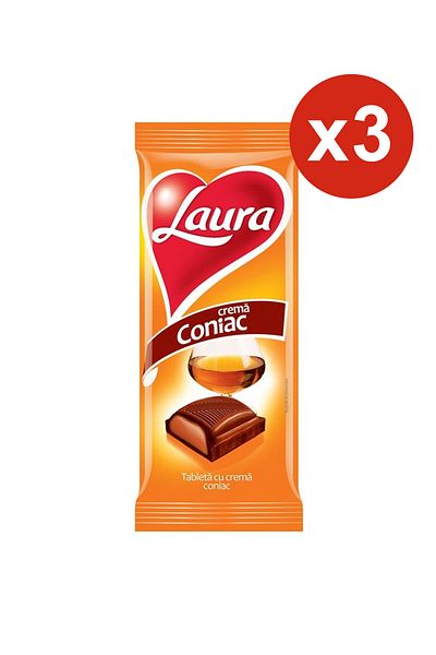 Laura Ciocolată cu coniac 95 g x2 buc