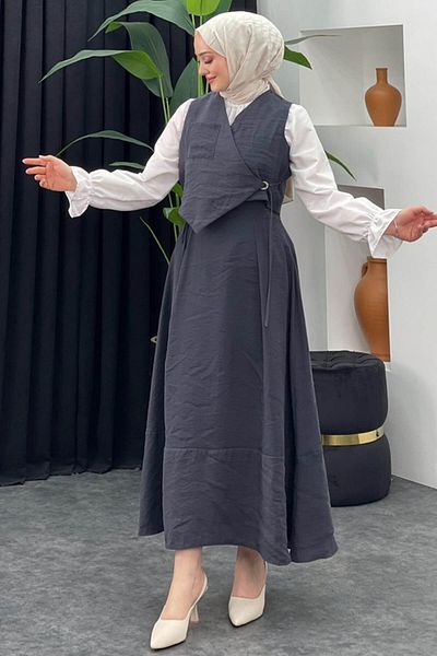 Tesettür Diyarı Women's Tansel Fabric Vest Hijab Suit