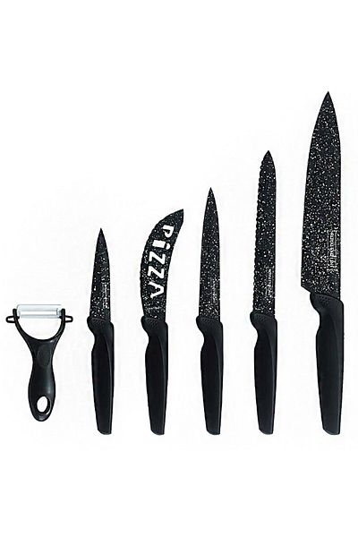 Bohmann Set of 6 knives with black marble coating