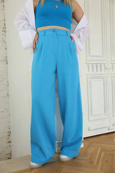 TUĞÇE ÖZER BUTİK Colorful Plazzo Fabric Trousers