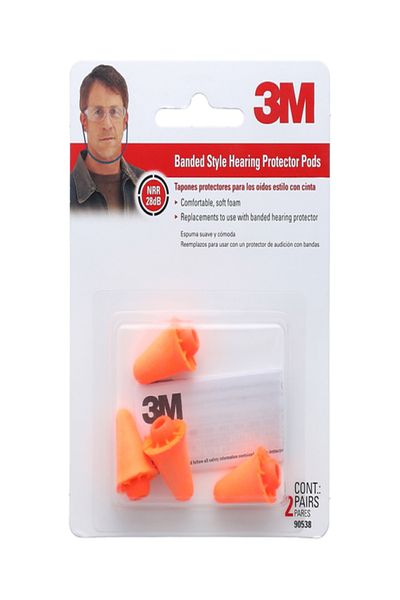 3M Banded Style Hearing Protector Pods Orange
