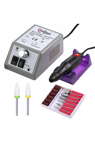 zenifique Freza Unghii Profesionala Zenifique®, Pila Electrica Unghii False 20.000 Rpm, Gri, 8 Capete De Freza
