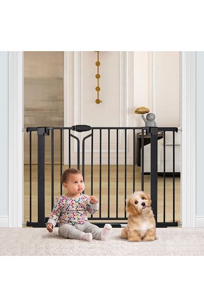 indiggo Bară de siguranță multifuncțională BabyBlock®08 cu două uși, 95-102 cm, multifuncțională pentru copii/animale, încuietoare dublă