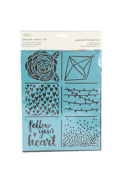 Roco Design Stencils Coordinated "Follow Your Heart" Plastic