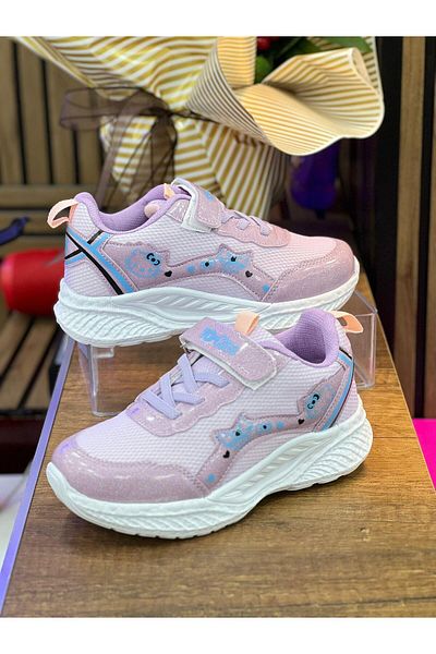 homiro Pantofi sport ortopedici pentru fete-Liliac-Turcoaz
