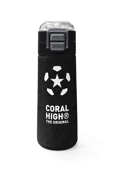 Coral High Kids Men's Patterned Straw and Direct Drinking Steel Thermos 500 ml