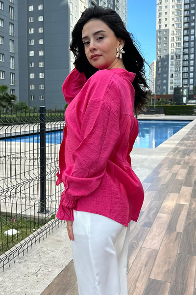 Cockatoo Kolları Büzgülü Gömlek