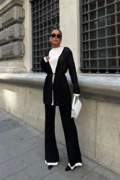 Lijuri Selvia Openwork Piping Trouser Suit 9957