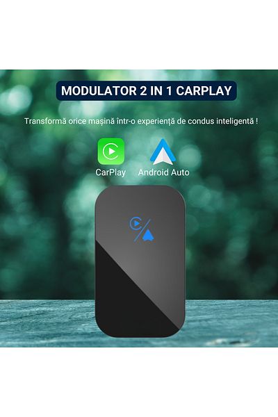 OEM 2-in-1 CarPlay & Android Auto wireless modulator, USB/USB-C, navigation, calls, music, Plug&Play