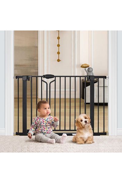 indiggo Bară de siguranță multifuncțională BabyBlock®08 cu două uși, 95-102 cm, multifuncțională pentru copii/animale, încuietoare dublă