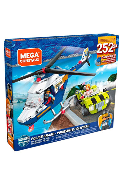 MEGA Mega Construx Police Helicopter Chase Building Set, 252 Pieces