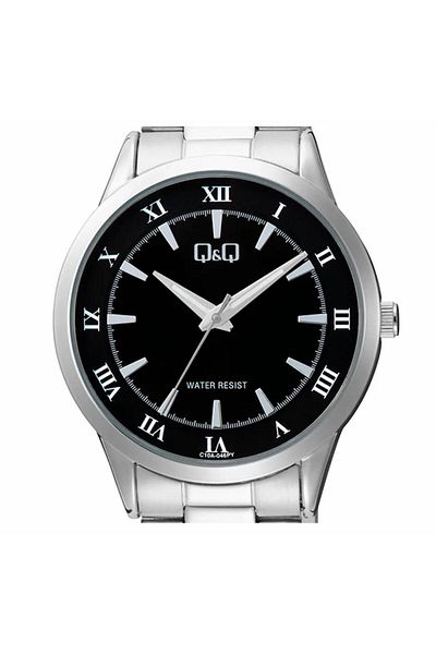 Q&Q C10A-046Py Men's Wrist Watch with Silver Color Stainless Steel Band.