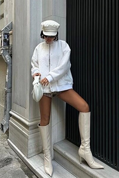 THE VOLER Бомбър яке с подплата от къдрава кожа 6120