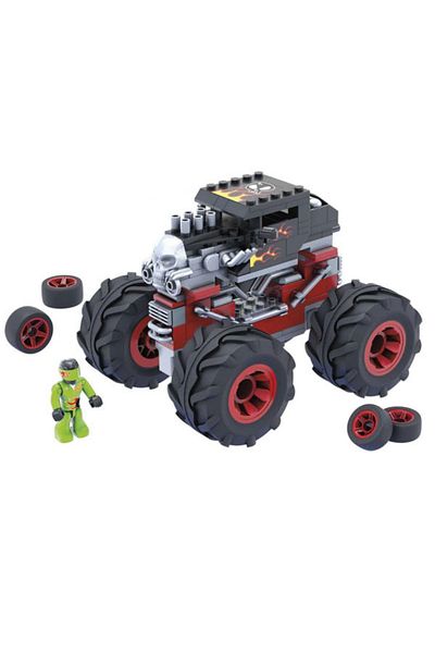 MEGA Hot Wheels Monster Trucks Bone Sharker Car Building Set, 194 pieces