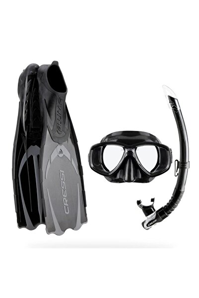 Cressi Pluma Bag Palet Maske Şnorkel Set, 39-40 Siyah