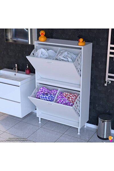 Modilayn İlkim İkili Çamaşır Sepeti (80cm Genişlik)