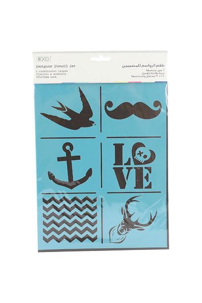 Roco Design Stencils Coordinated Mustache Plastic