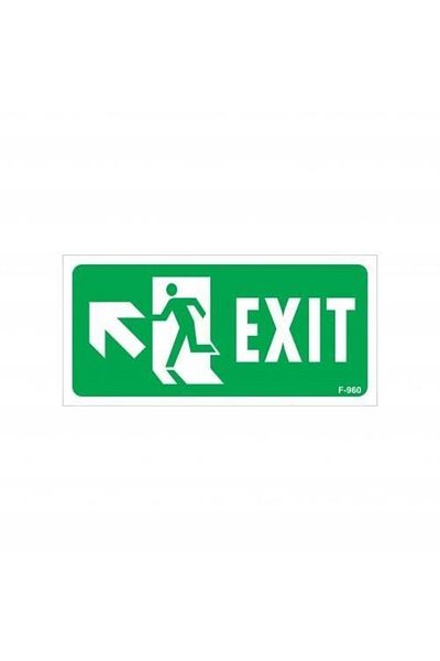 minaydan Exit Left Up Warning Sign 17.5x25 CODE: 960