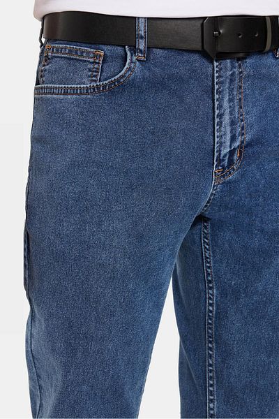 Tudors Ανδρικό Slim Fit Washed Grinding Stretchy ίσιο τζιν παντελόνι με κωνικό γαλάζιο