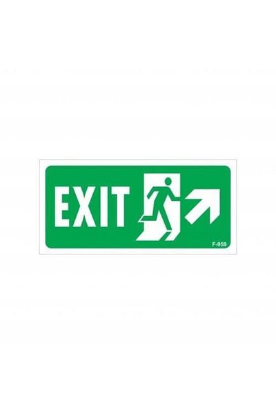 minaydan Exit Right Up Warning Sign 17.5x25 CODE: 959