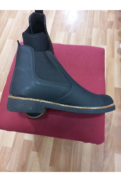 emin kundura Μαύρες άνετες ελαστικές ανδρικές μπότες Nubuck