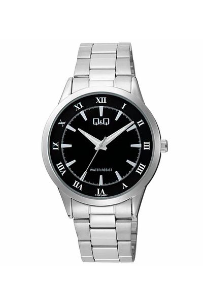 Q&Q C10A-046Py Men's Wrist Watch with Silver Color Stainless Steel Band.