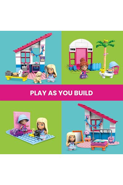 MEGA Mega Construx Barbie Malibu House Building Set, 303 Pieces