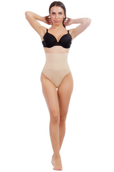 zenifique Shapewear Type Bustier With Thong Panty, Mid Waist, Zenifique, Nude, Size M