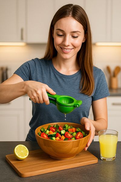 hemlife 2 Pieces Metal Stainless Lemon and Citrus Juicer Patterned Lemon Orange Juicer Black Green