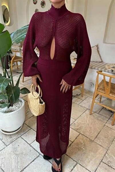 Genel Markalar Ajurlu Triko Elbise 2854