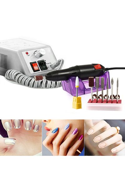 zenifique Zenifique® Professional Nail File, Electric False Nail File 20,000 Rpm, Gray, 7 Milling Heads