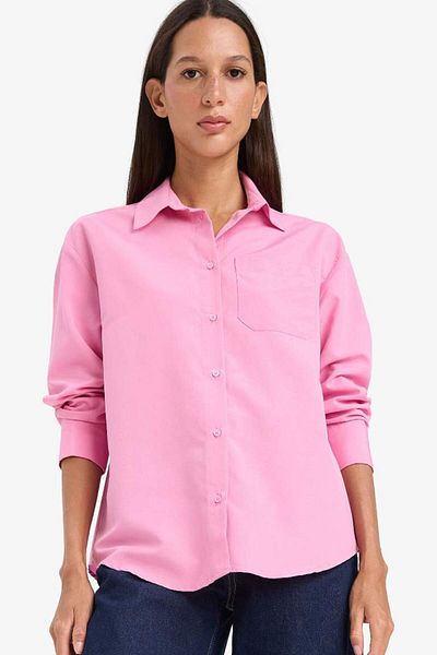 DeFacto New Season Oversize Wide Fit Poplin Long Sleeve Shirt
