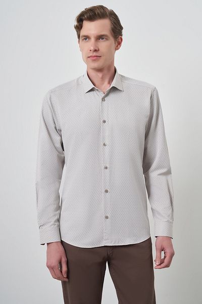 Morven Men's Mink Slim Fit Italian Collar Shirt