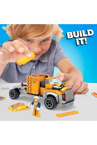 MEGA Mega Construx Construction Set, Hot Wheels Truck Trailer and Car, 355 Pieces