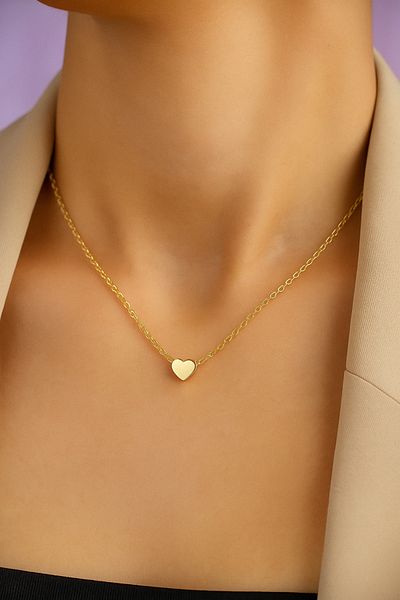 PREGIO Women's Heart Detailed Minimal Necklace