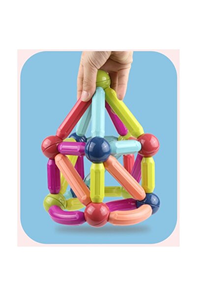indiggo Magic Sticks Construction Set for Kids, Includes 54 Pieces, Strong Magnets, Numerous Building Possib