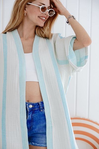 Tuğba Kuğu 4 Layer Muslin Kimono - Line Series