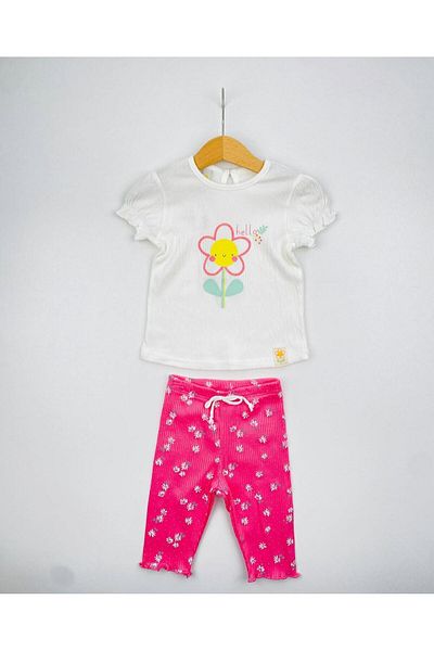 Via Girls Daisy Printed Leggings Double Baby Girl Set