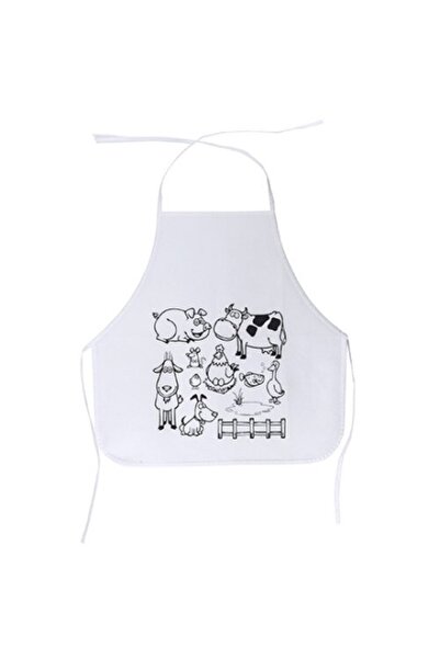 STAMINA Children's apron made of non-woven material with drawings that can be colored