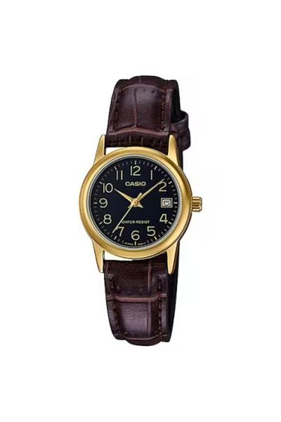 Casio ساعة كاسيو النسائية التناظرية بمينا أسود - LTP-V002GL-1BUDF