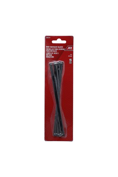 ACE 5-Piece Durable Steel Mini Hacksaw Blades Black 6inch